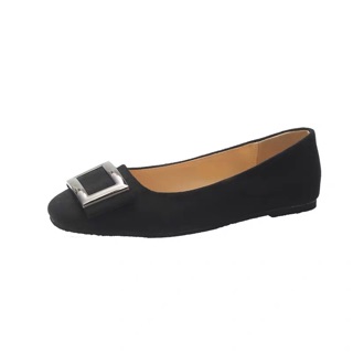 (ORDER) Giày búp bê da lộn khoá vuông 35-44