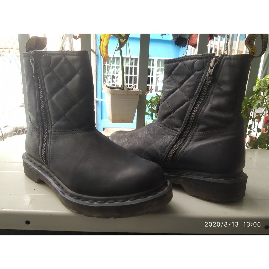 Giày bốt DR MARTENS Chrissie unisex màu đen size UK 5 EU 38 US L 7 made in Thailand