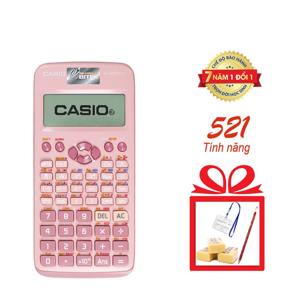 Máy tính Học Sinh CASIO FX 580VN X - 7 NĂM BẢO HÀNH điện tử bằng QR CODE - Máy tính FX 580VNX Nhập khẩu TL