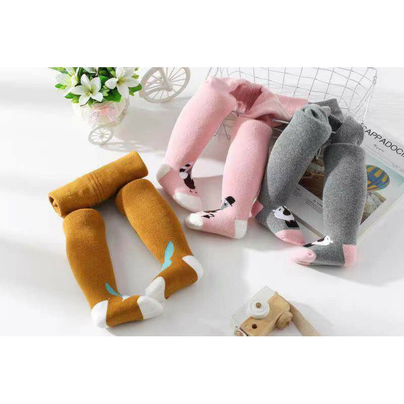 Quần Tất Liền Bàn Lông Xù cho Bé Gái sz 8-18kg.