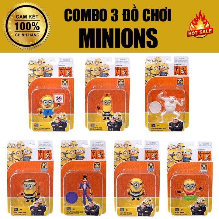 Đồ chơi Minion Bất Kỳ Nhập Mỹ Bộ Sưu Tập Minions Despicable Me 3 ( Kẻ Cắp Mặt Trăng 3) Nhựa An Toàn