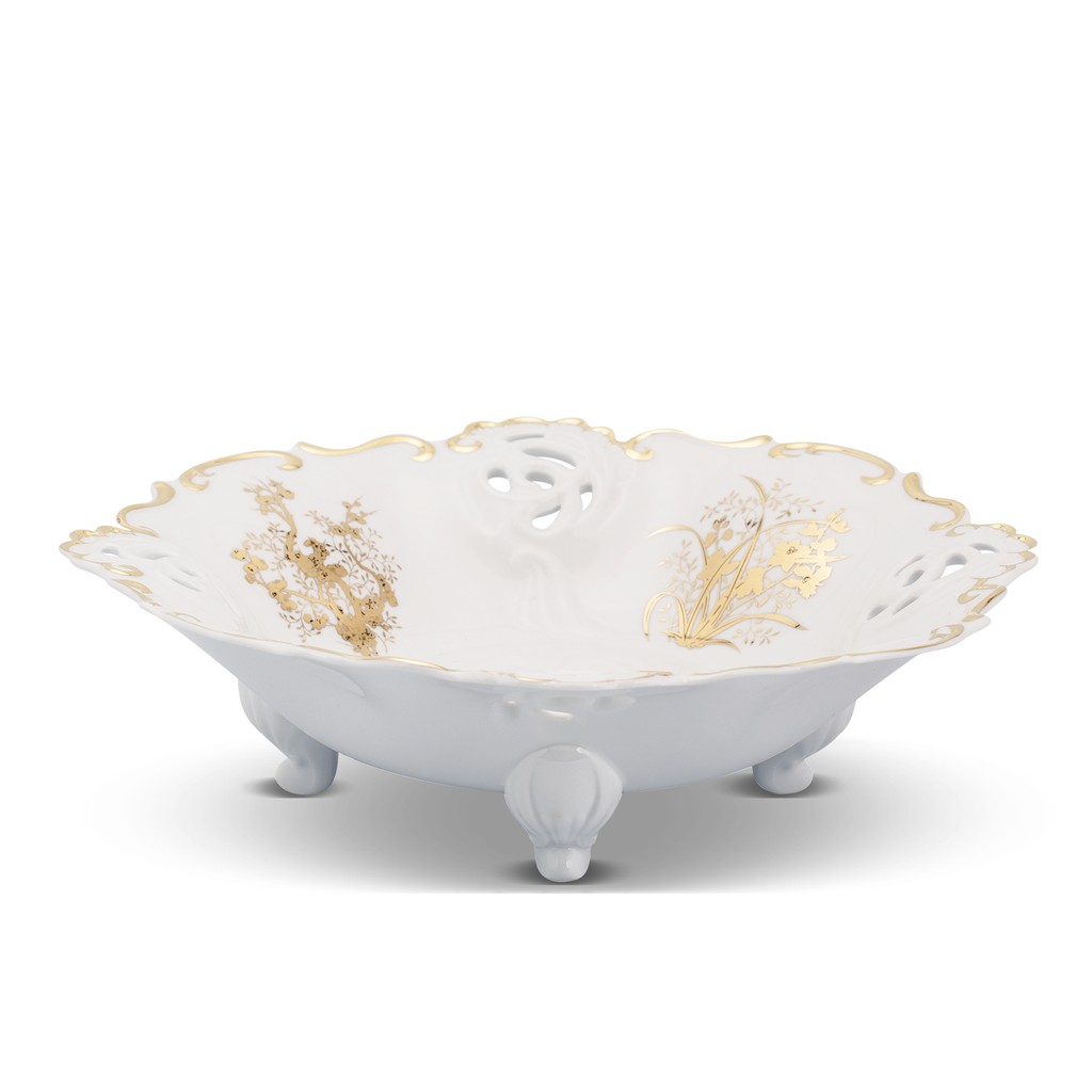 Tô trái cây Tiệp 34 cm Tứ Quý hàng sứ cao cấp, sang trong dùng trong gia đình, đãi khách, tặng quà tết- dĩa trái cây