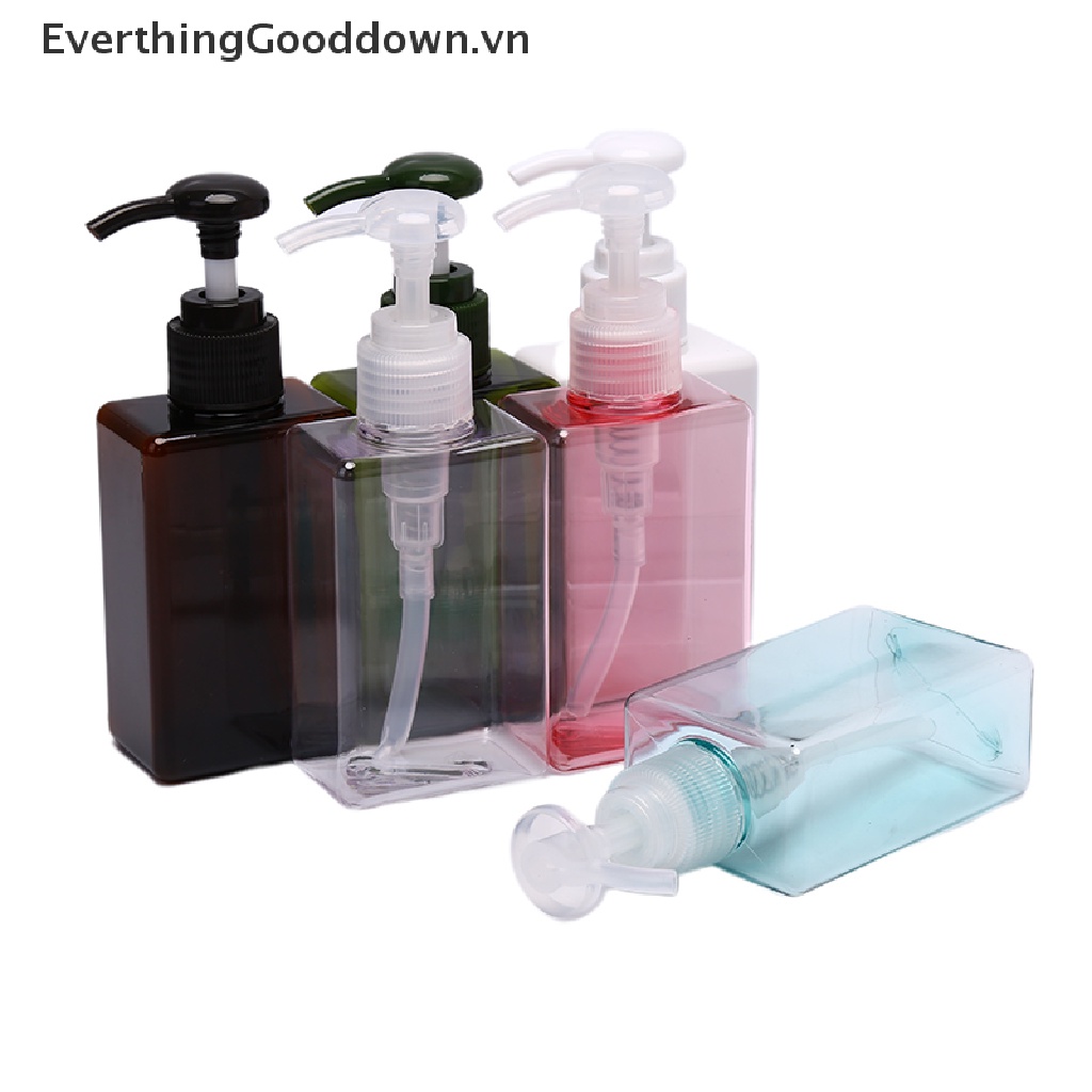Everthinggooddown Chai Nhựa Rỗng Trong Suốt Đựng Dầu Gội Đầu (Không Nhãn Dán)