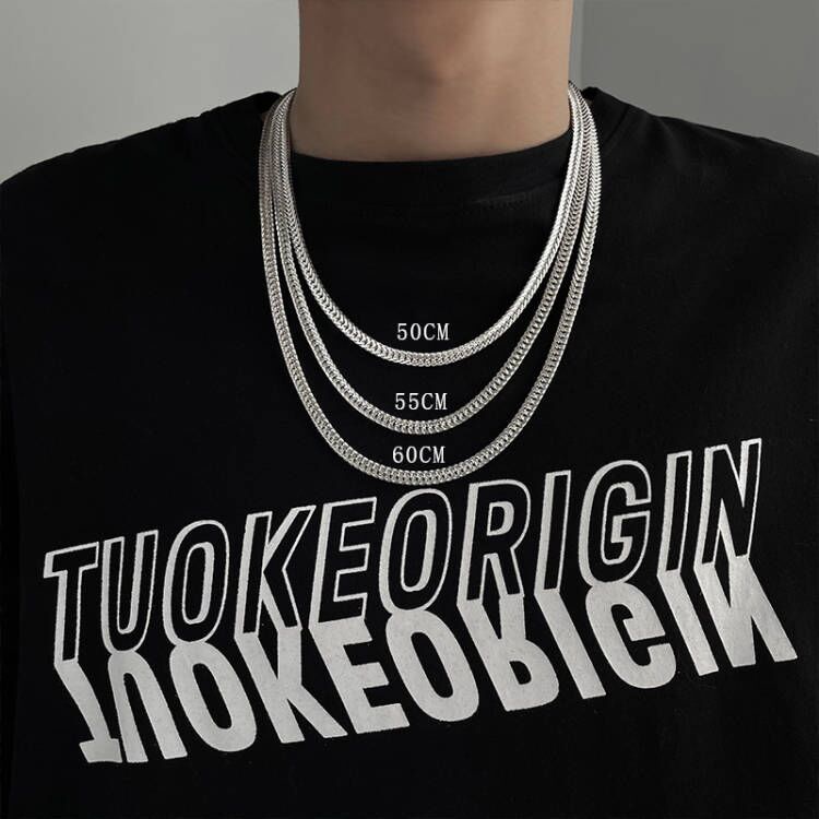 Dây Chuyền Nam Trơn 3mm, Vòng Cổ Nam Dẹp Cực Đẹp