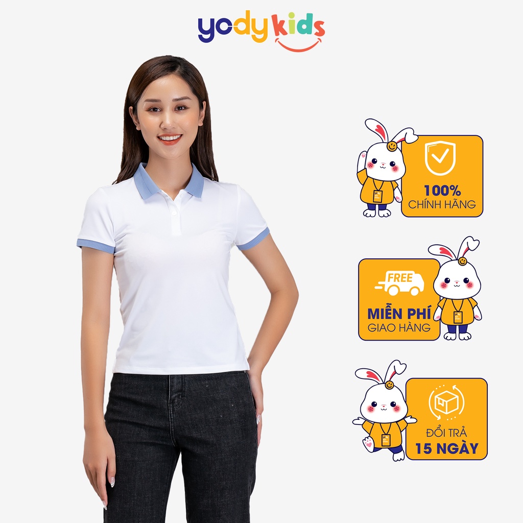 Áo polo nữ Yody phối cổ chất liệu cotton coolmax mềm mịn thoáng mát APN4394