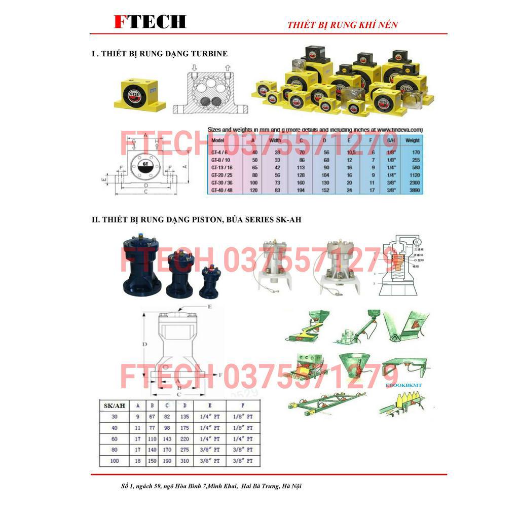 Bộ rung GT04 GT06 GT08 GT10 GT16 GT25 GT36 GT48 GT-04 GT-06 GT-08 GT-10 GT-16 GT-25 GT-36 G-T48 bộ rung tua bin khí nén