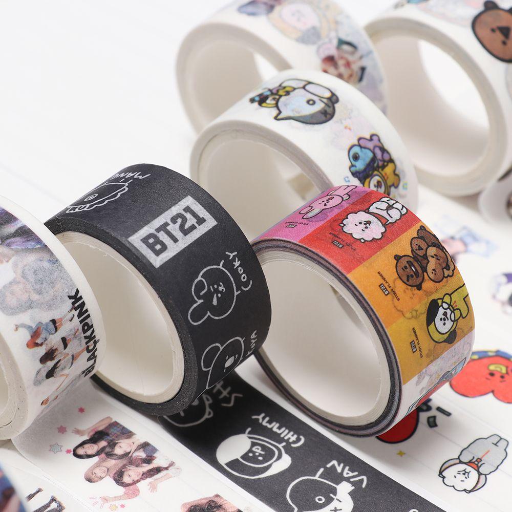 PISTA 1 Cuộn Băng Keo BT21 5M BT21 Dùng Trang Trí Thời Trang