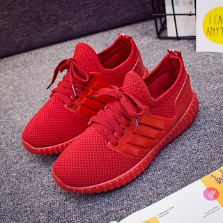 Giày Nữ Đỏ Đen 3 Viền