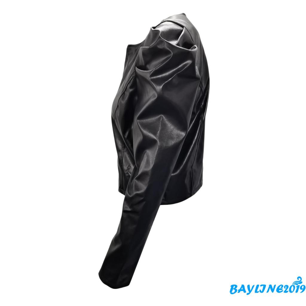 Áo Khoác Da Khóa Kéo Thời Trang Dành Cho Nữ