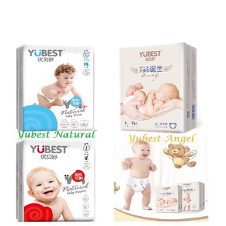 Bỉm Yubest Natural/Yubest Angle dán/quần nội địa Trung Quốc S132/M108/L96/XL84/XXL72/S90