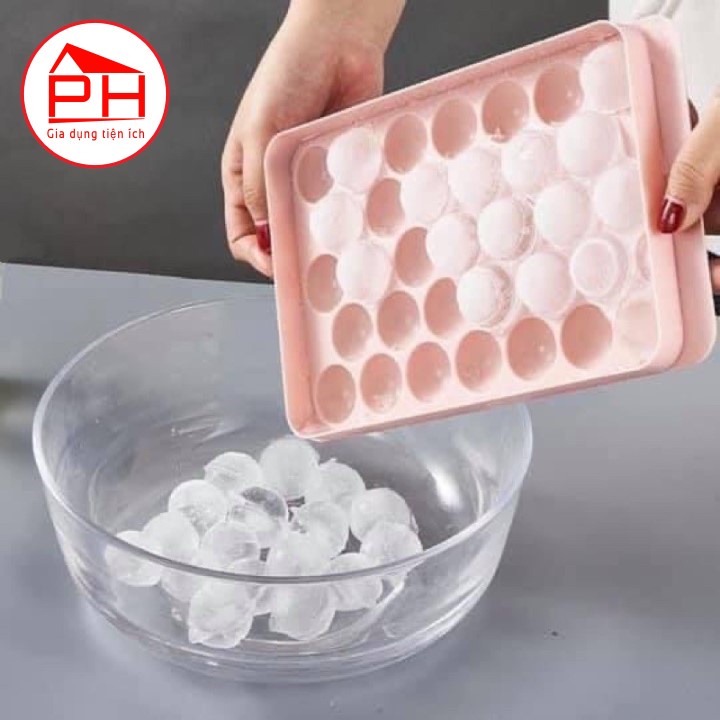 KHAY LÀM ĐÁ bi tròn (33 viên) khuôn kem hoa quả trái cây khuôn làm thạch rau câu độc đáo tiện dụng - Gia dụng Phước Hòa