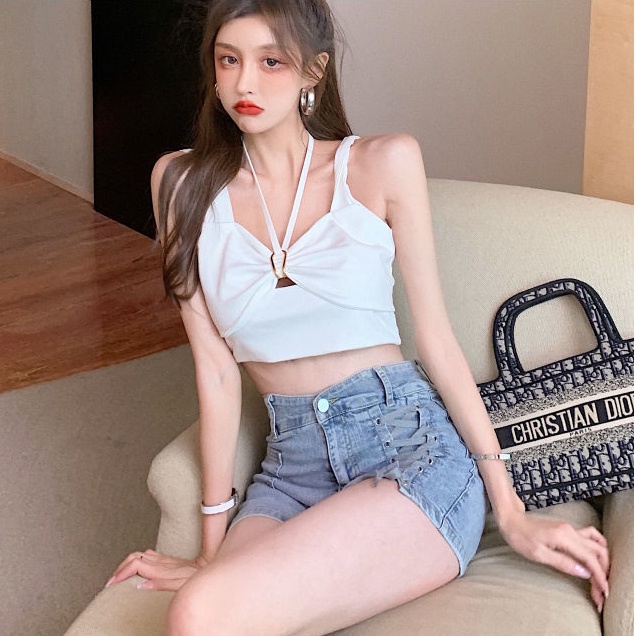 Quần Short Denim Lưng Cao Dáng Ôm Gợi Cảm Thời Trang Mùa Hè Hàn Quốc Cho Nữ