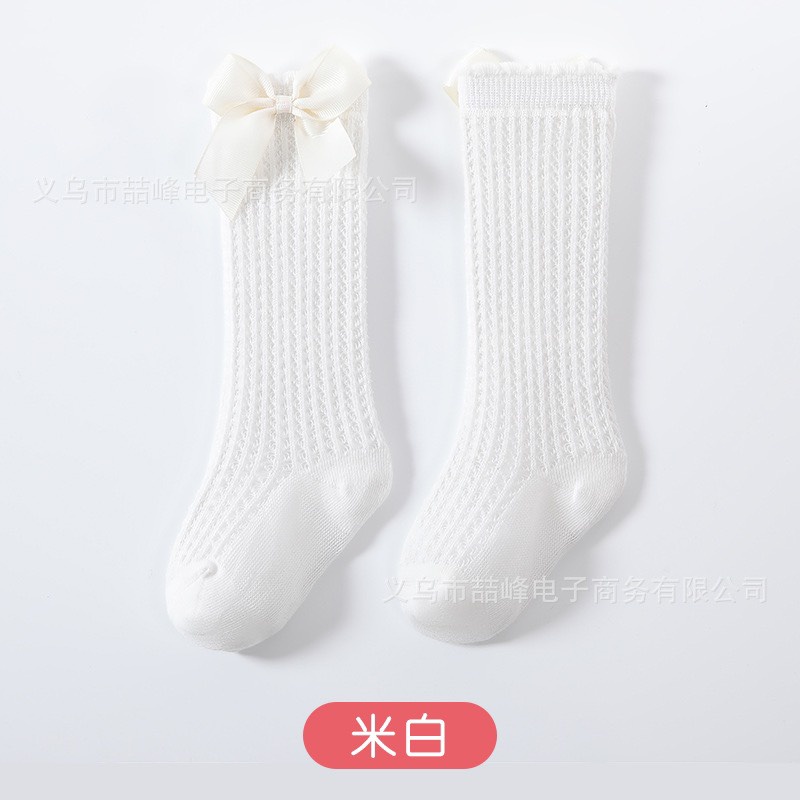 Vớ cổ dài đính nơ, chống trượt dễ thương cho bé gái 5-18kg