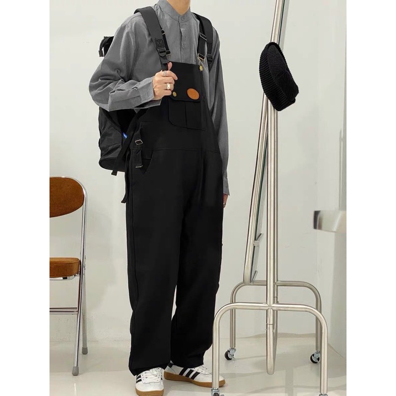 Yếm kaki kèm logo khoá zip-2 màu