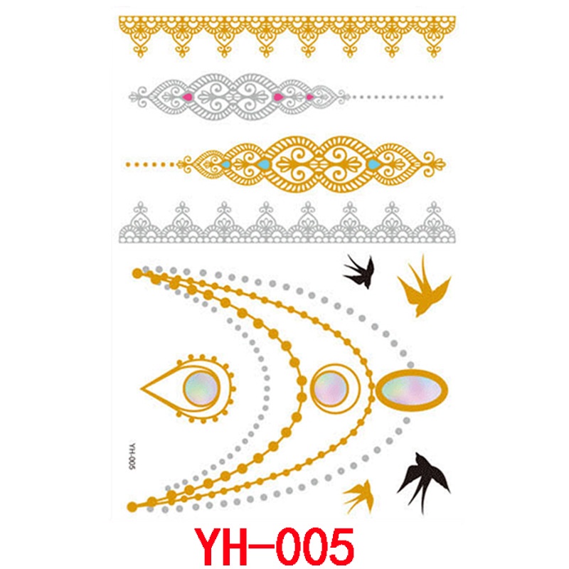 Nhãn Dán Hình Xăm Giả Bằng Kim Loại Chống Nước Cho Nữ/Trẻ Em