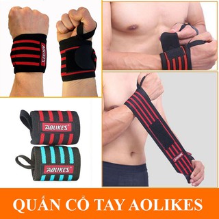 Dây Quấn Cổ Tay Hỗ Trợ Tập GYM AOLIKES (Đôi) - Đỏ/ Xanh