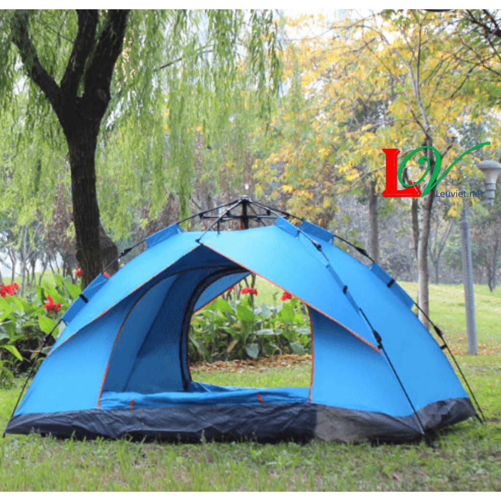 Lều tự bung 4-6 người 4 cửa to thoáng, có mái hiên tăng diện tích, chống mưa nắng, chống tia cực tím và công trùng | BigBuy360 - bigbuy360.vn