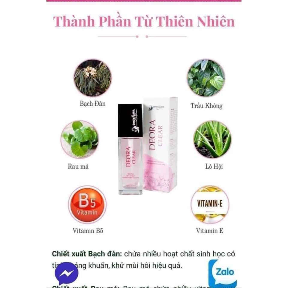 Xịt khử mùi hôi nách DEORA CLEAR _Quyên lara