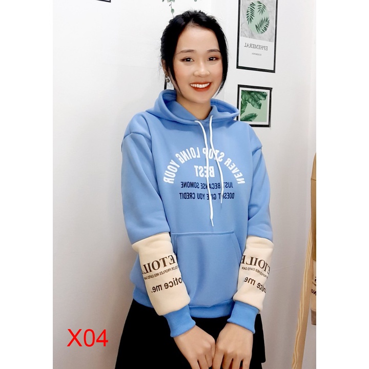 Áo Hoodie Nữ Nỉ Bông Có Mũ Form Rộng 40-60kg Nhiều Màu Cực Xinh