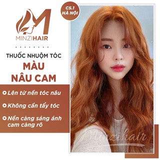 Nhuộm Tóc Màu Nâu Cam - Lên Từ NỀN NÂU - Tặng Trợ Dưỡng | Minzihair HN