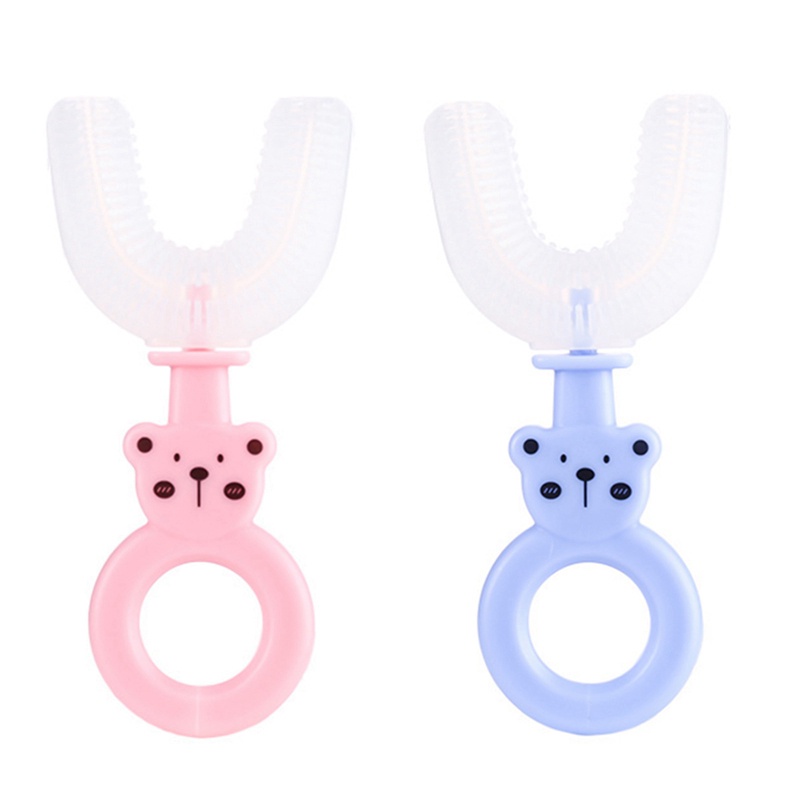 Bàn chải đánh răng silicone hình chữ U 360 độ dành cho trẻ em 2-6 tuổi