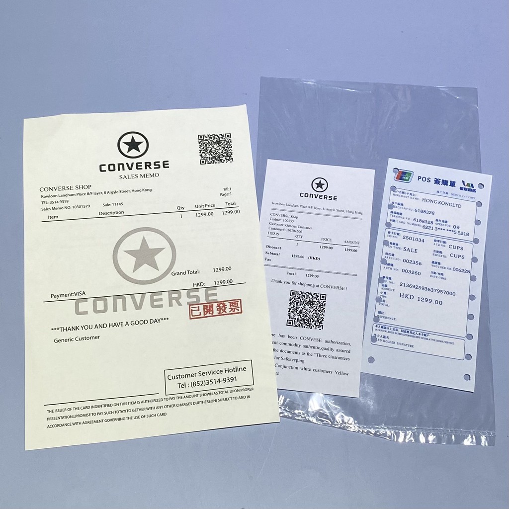 Bộ set Bill Thẻ ⚡ CHUẨN AUTH CHECK CODE ⚡ Hóa Đơn Converse + đủ loại thương hiệu