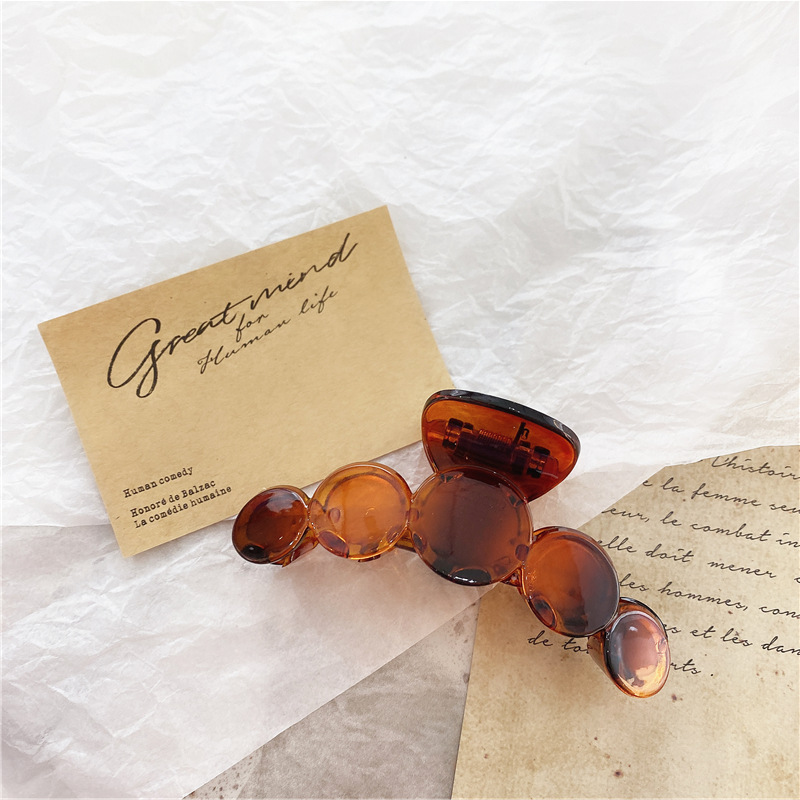 Kẹp Tóc Acrylic Trong Suốt Hình Tròn Xinh Xắn