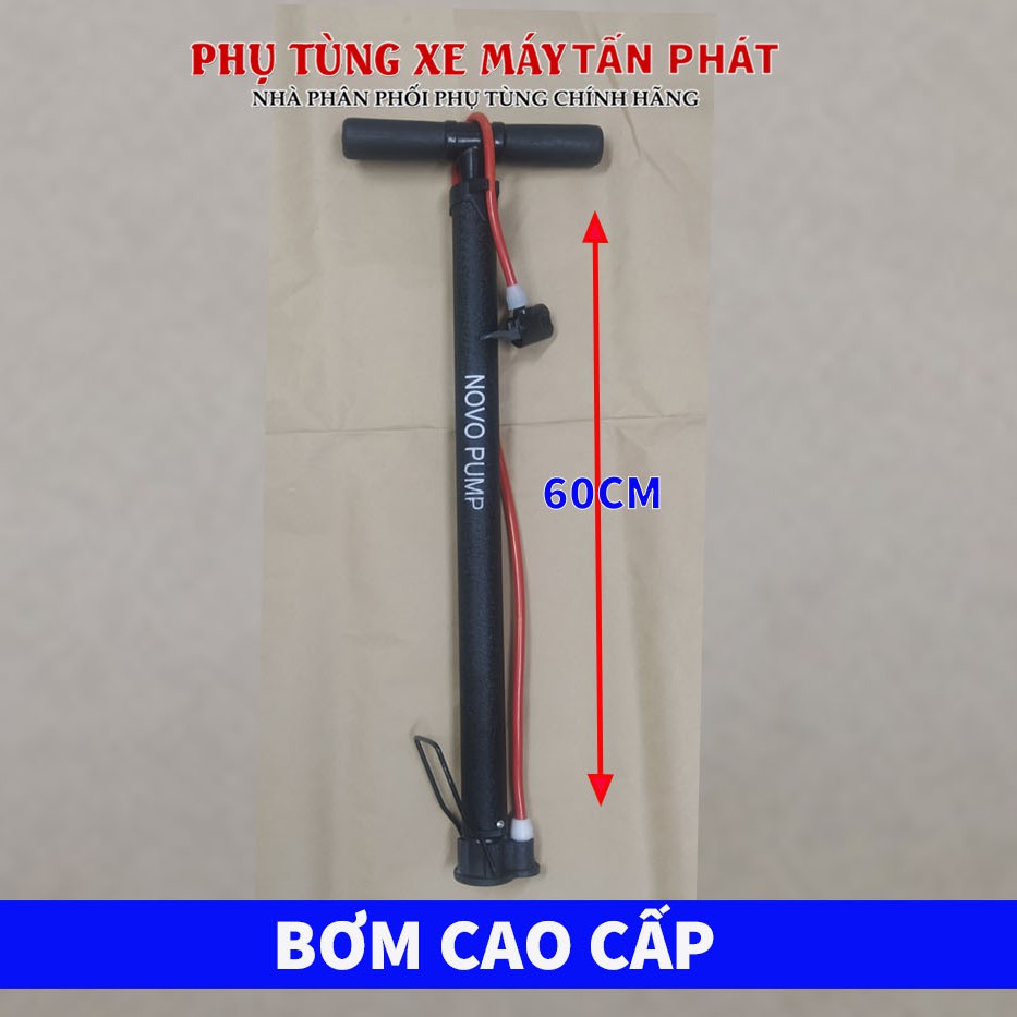 Ống Bơm Xe Đạp Xe Máy Cao Cấp Màu Đen Nhám 60 Cm Siêu Bền Cầm Nặng Tay