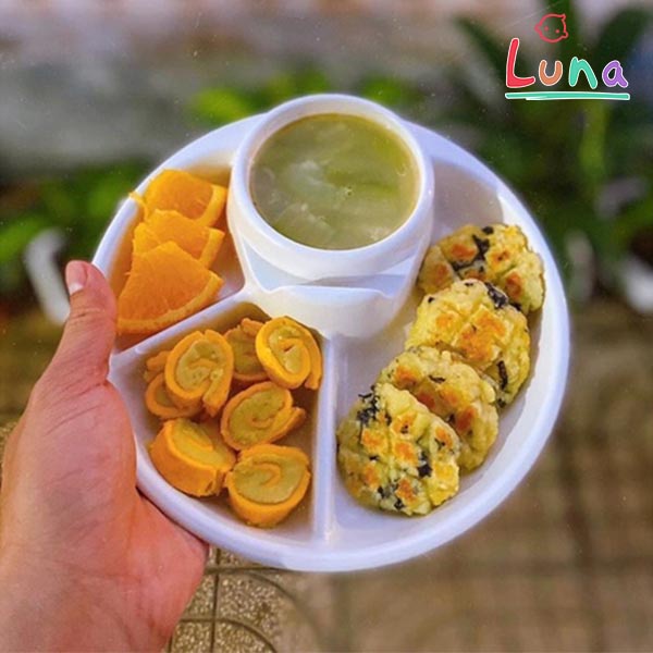Khay tròn ăn dặm Inomata hàng nội địa nhật cho bé