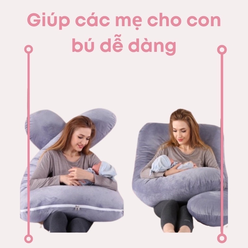 Gối ôm bà bầu Gối ngủ đa năng cho các bà bầu (followshop TẶNG MÓP ĐẦU CHO BÉ PK Tkutrang