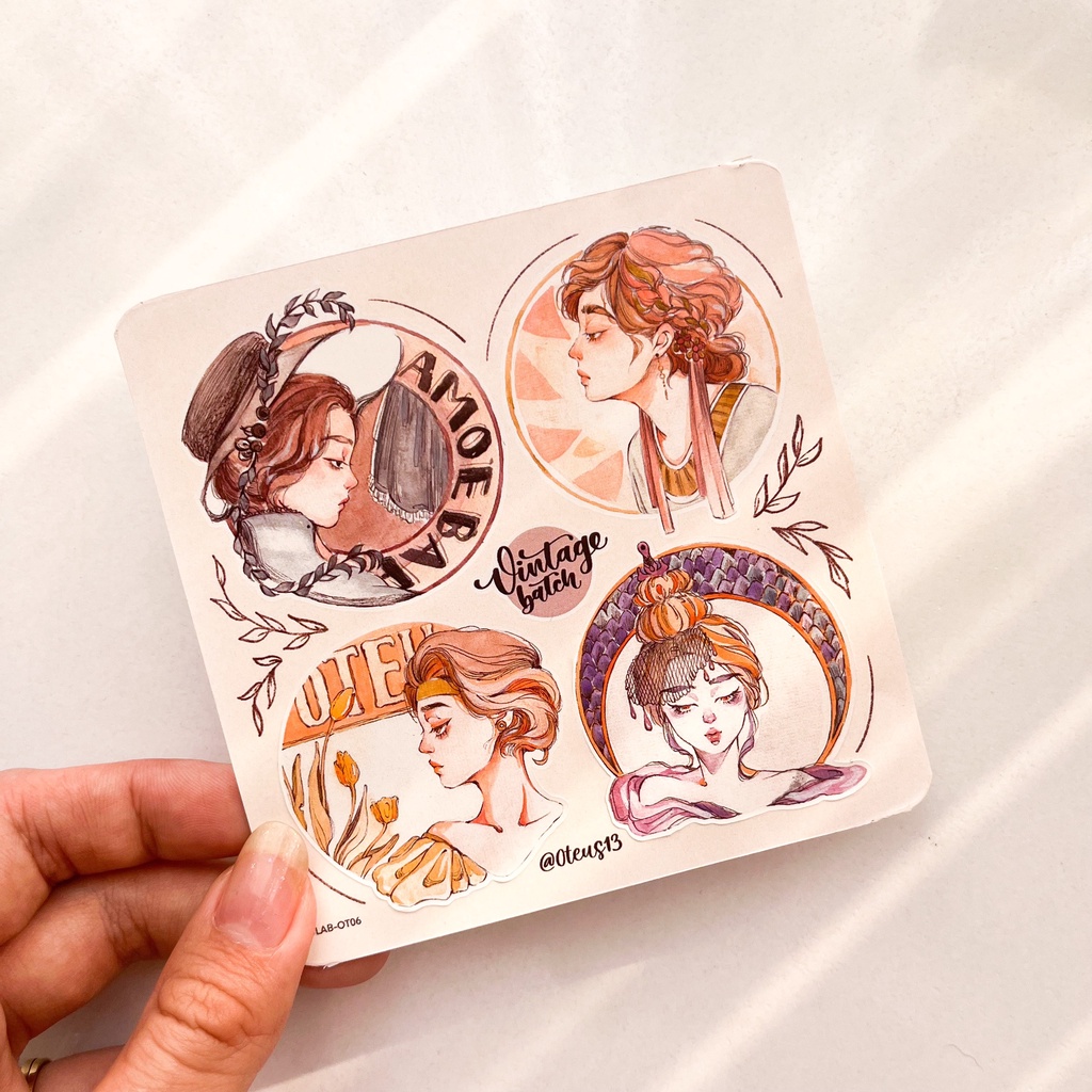 Sticker phong cách vintage by Oteus dùng để trang trí sổ | Hidari