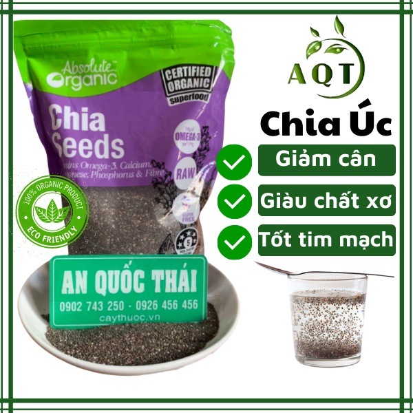 Hạt Chia Úc Absolute Organic 500g [NHẬP KHẨU CHÍNH HÃNG] Date Mới, Hàng Đẹp, Chia Seeds Giảm Cân