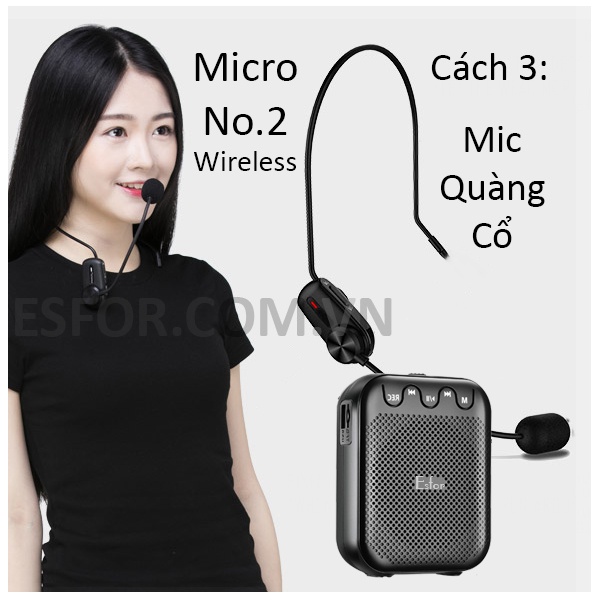 Máy trợ giảng Hàn Quốc ESFOR ES-630 Ultra Dual Alumi 2 Micro không dây, Hộp Nhôm cao cấp