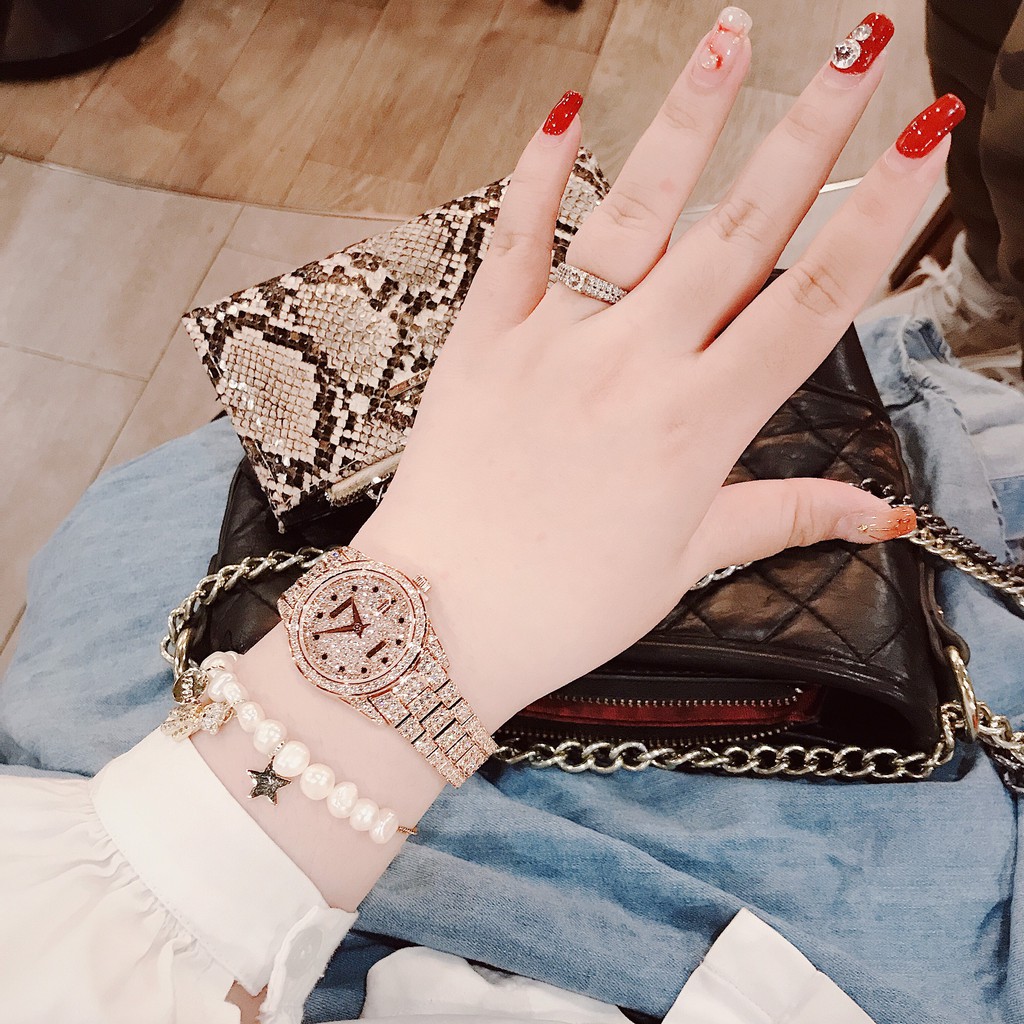 Đồng Hồ Davena Nữ Full Đá Rose Gold D61669 31mm Chính Hãng