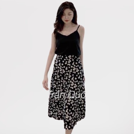 [ Mã FAMAYWA2 giảm 10K đơn 50K] Set chân váy hoa nhí phối áo hai dây voan lụa nhiều màu