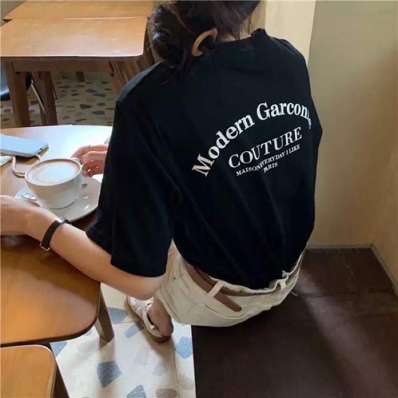 Áo Thun Tay Lỡ Unisex COUTURE màu ĐEN/TRẮNG /Nam nữ unisex/Freeship 99K
