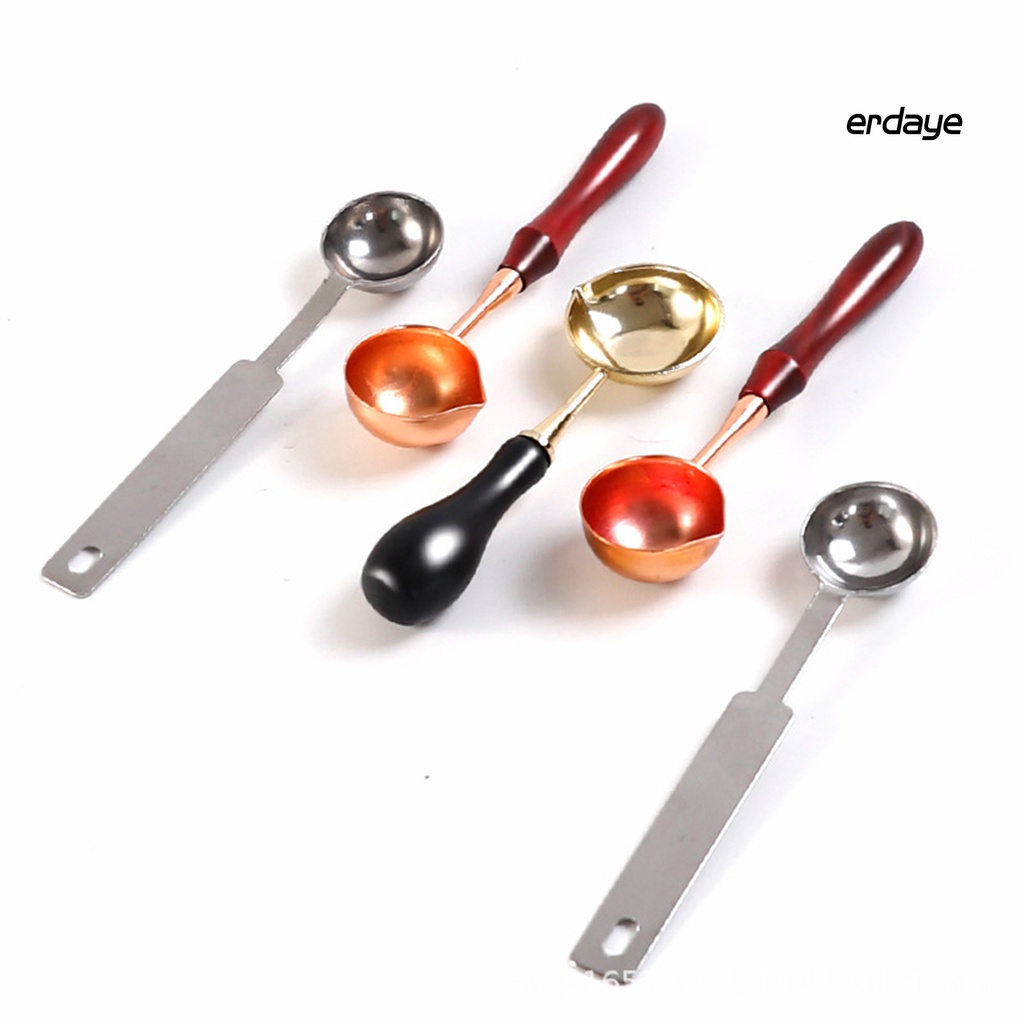 Thìa sáp niêm phong phối cán gỗ thiết kế đơn giản tiện dụng
