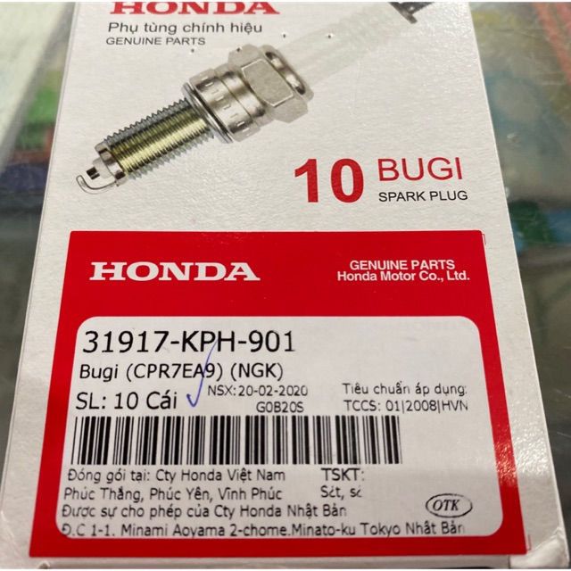 Bugi NGK chân dài xe máy chính hãng Honda (PGM FI, Wave, xe ga Honda)