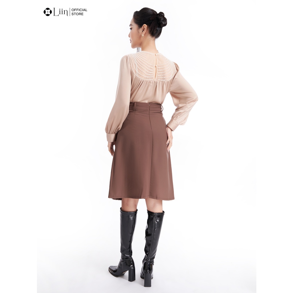 Chân váy linbi xếp ly dáng dài thiết kế trẻ trung, thời thượng liin clothing J4259