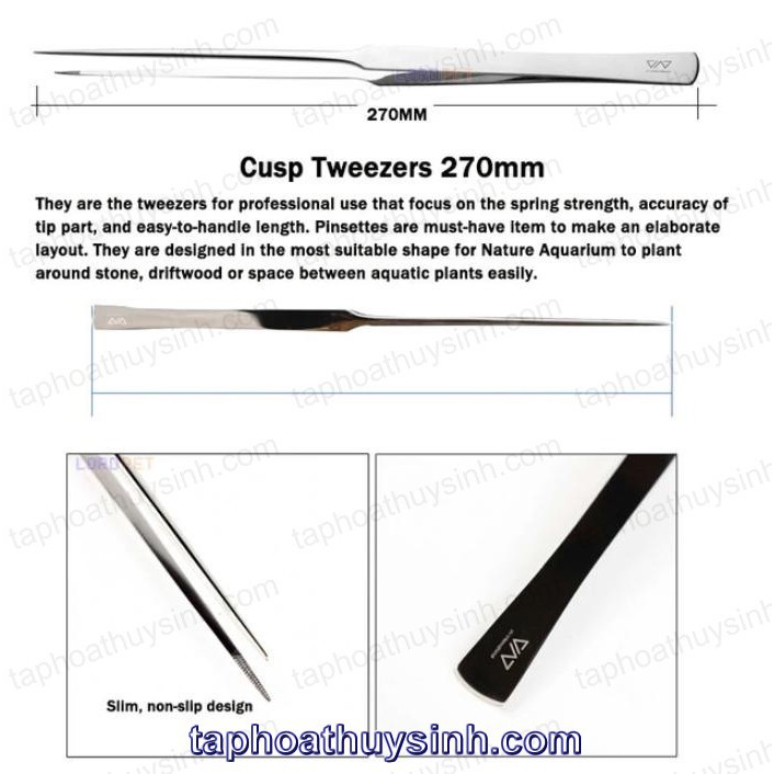 NHÍP DÀI MŨI THẲNG VIV Cusp Tweezers 27CM