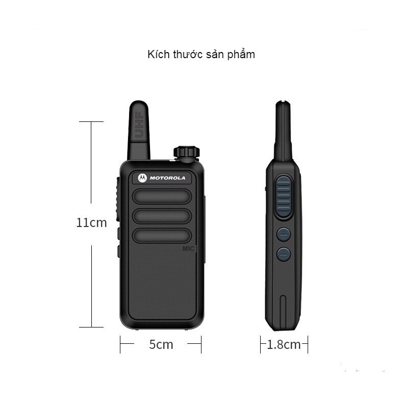 Bộ 03 Máy bộ đàm siêu nhỏ Motorola GP-218 ( Nhỏ Gọn, Độ Bền Cao, Loa Ê