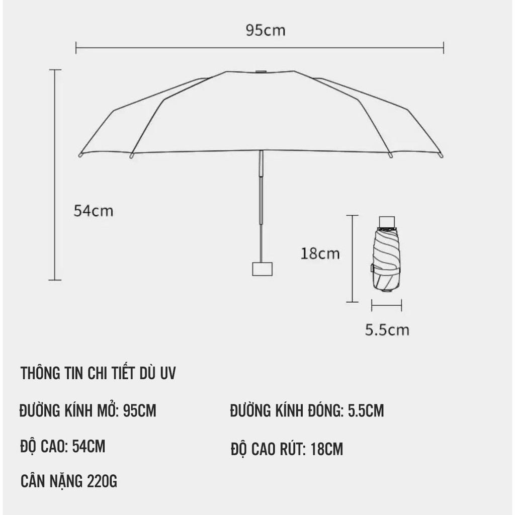 Ô Rút Che Mưa Chắn Tia UV - Dù Rút Che Nắng Đi Mưa Đều Được Siêu Tiện Lợi