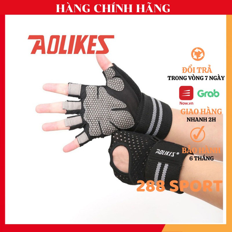 Găng tay tập gym thoáng khí, thể thao Aolikes AL113b