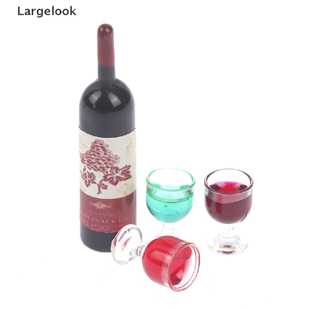 Set 3 chai rượu vang thu nhỏ tỉ lệ 1/12 cho nhà búp bê