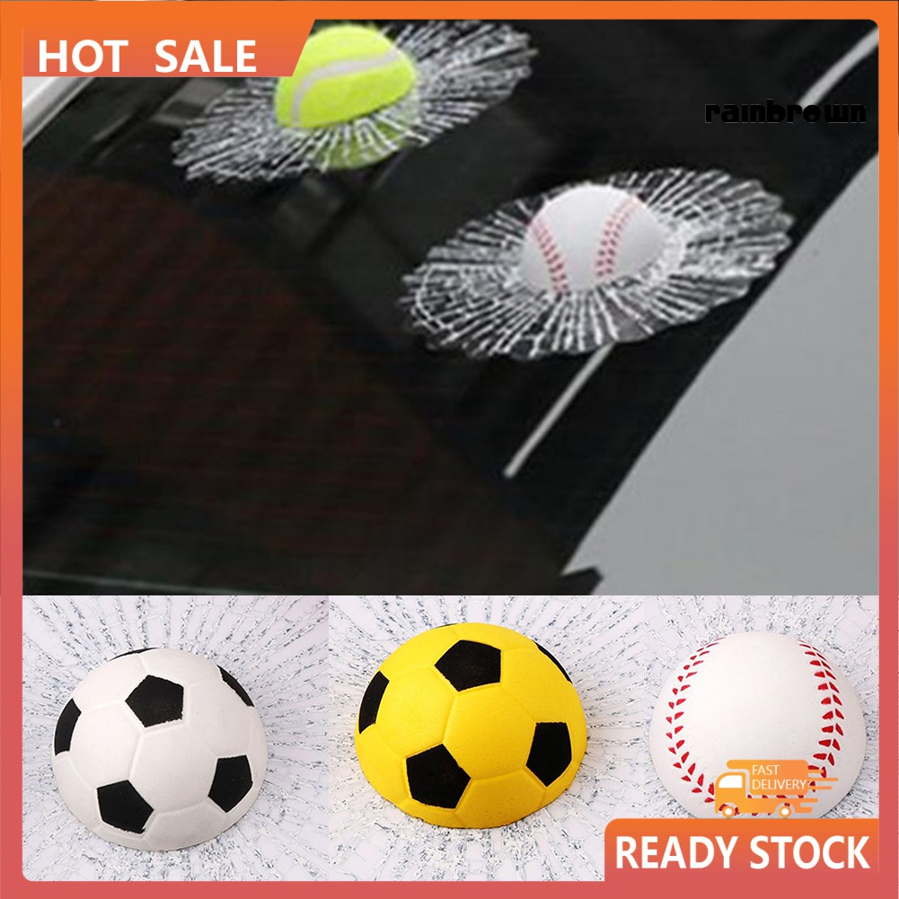 Đề Can Dán Trang Trí Thân Xe Hơi Hình Quả Bóng Tennis / Bóng Chày 3D Độc Đáo