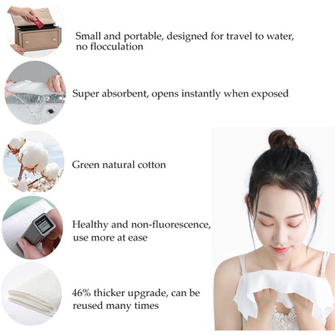 Khăn Giấy Ướt / Lau Mặt Bằng Chất Liệu Cotton Dùng 1 Lần Tiện Dụng Khi Đi Du Lịch