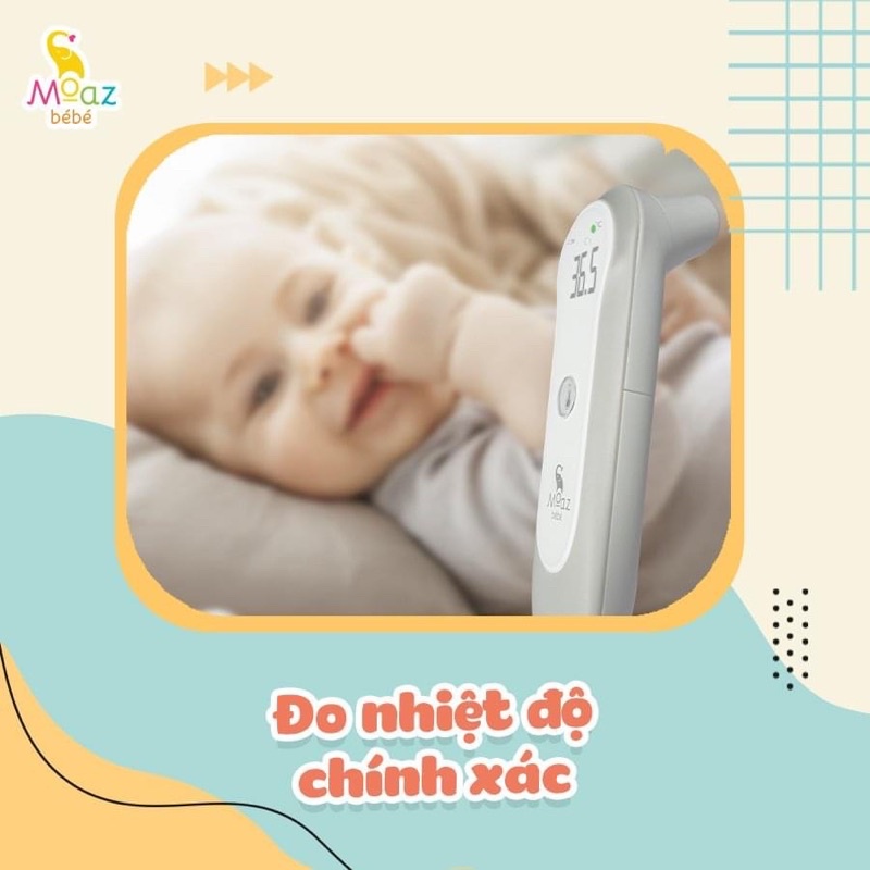 Nhiệt kế điện tử, nhiệt kế hồng ngoại, máy đo thân nhiệt, đo nhiệt độ cơ thể moaz bebe MB024