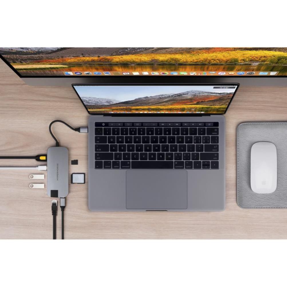 Cổng chuyển Hyperdrive SLIM 8 in 1 USB-C Hub for MacBook, PC &amp; Devices