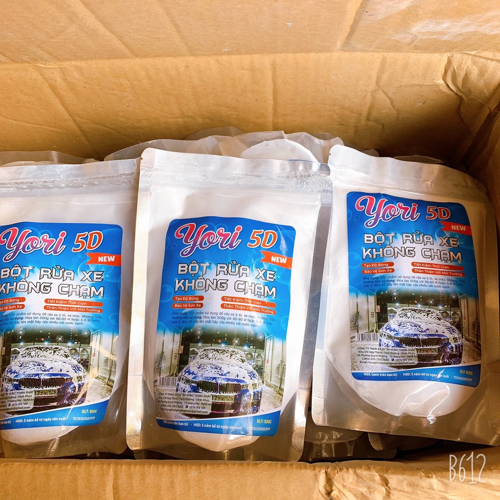 Bột rửa xe không chạm Yori hàng Việt Nam chất lượng cao, độ PH trung tính, an toàn khi sử dụng