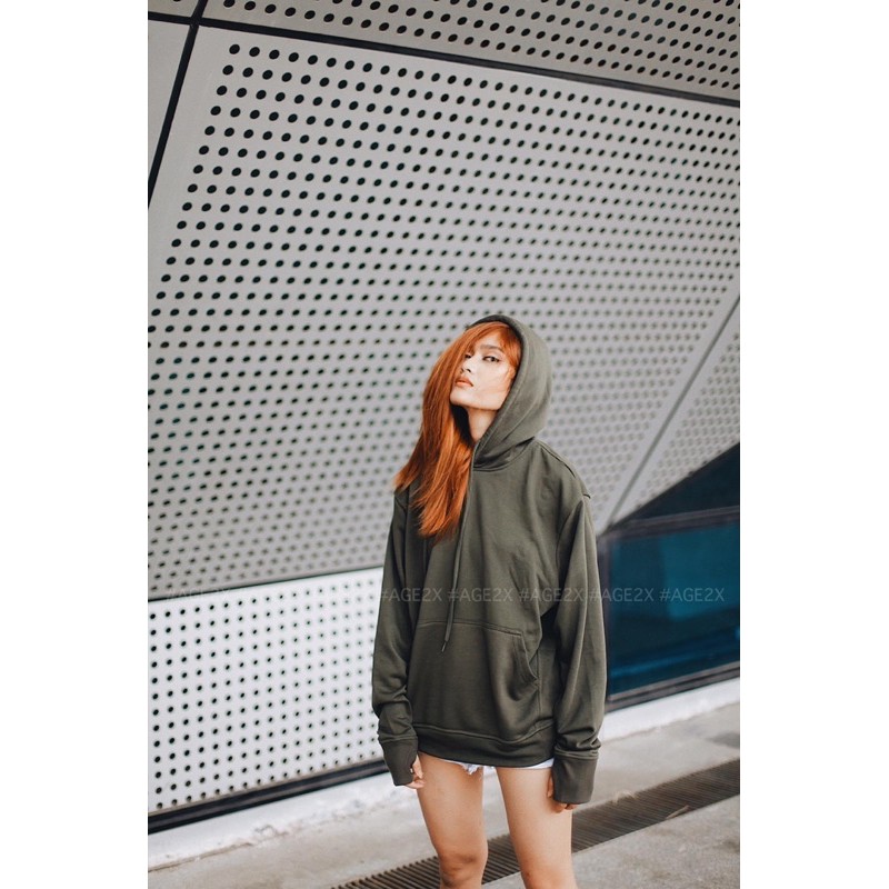 Áo hoodie unisex form oversize AGE2X chất liệu da cá 83% cotton wash mềm, thấm hút mồ hôi cực tốt, Số lượng ít